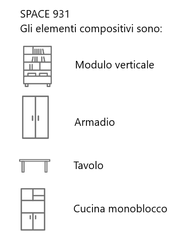 Letti a scomparsa Elementi compositivi 931