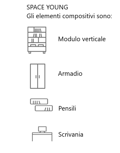 Letti a scomparsa Elementi compositivi young 921