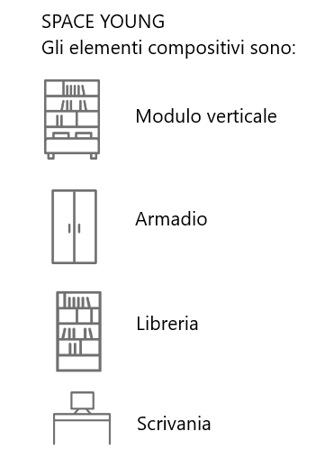 Letti a scomparsa Elementi compositivi young 922