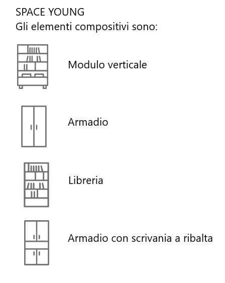 Letti a scomparsa Elementi compositivi young 924