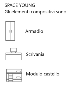 Letti a scomparsa Elementi compositivi young 928