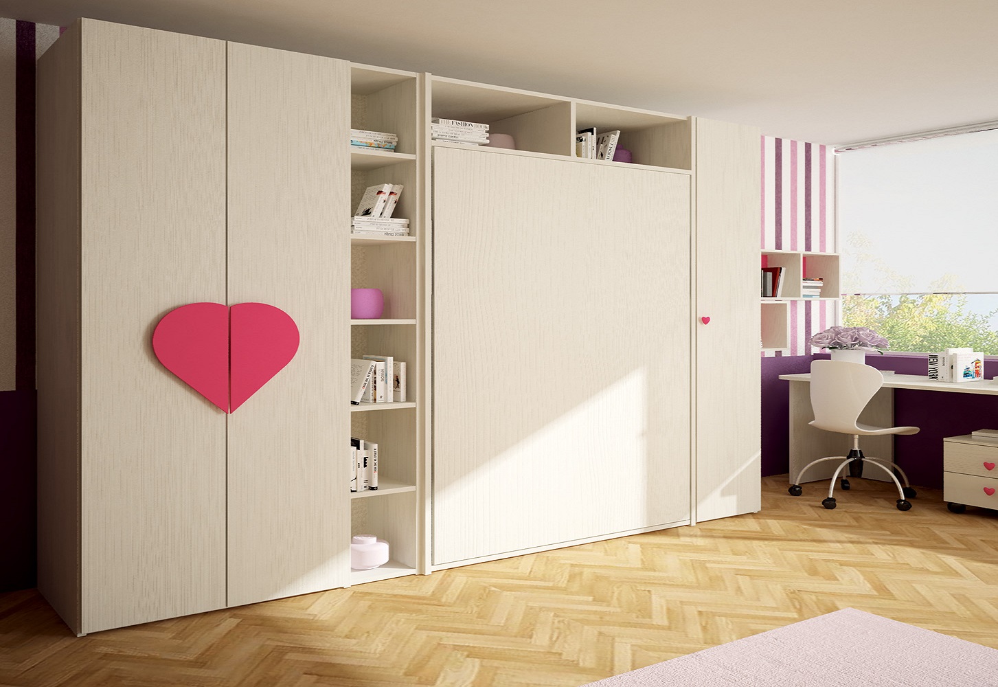 Letto salva spazio space camerette cuore 2